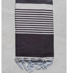 Jeté gris anthracite avec rayures 