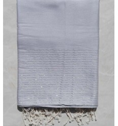 Jeté argent au fil lurex 