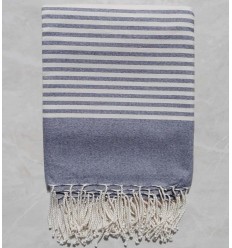 Jeté gris charbon avec rayures 