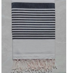 Jeté gris clair rayée gris anthracite 