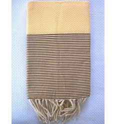 blanc crème rayée marron 