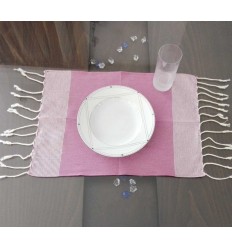 Mini fouta mauve au fil lurex argenté 