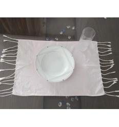 Mini fouta rose clair au fil lurex argenté 