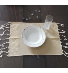 Mini fouta vert kaki au fil lurex argenté 