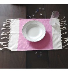 Mini fouta blanc crème et rose 