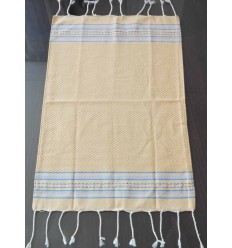 Mini fouta jaune avec rayures bleu 