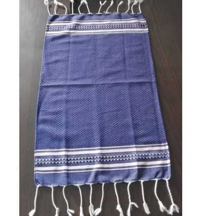 Mini fouta bleu nuit rayée rose clair