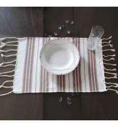 Mini fouta blanc et marron 