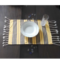 Mini fouta jaune et ardoise 