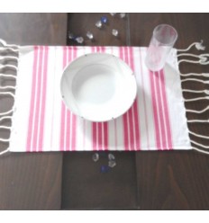 Mini fouta blanc et rose 