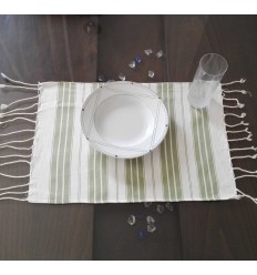 Mini fouta blanc et vert 