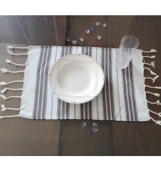 Mini fouta bleu ciel et gris 