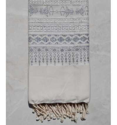 fouta khlela blanc crème