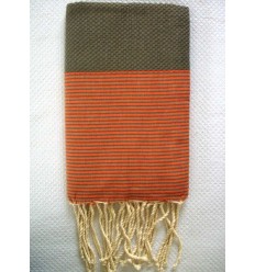 vert militaire rayée orange 