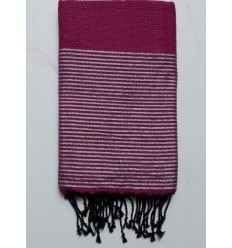 Fouta Lurex nid d'abeille mauve 