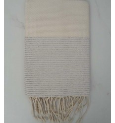 Fouta lurex blanc crème 
