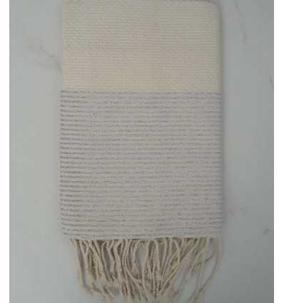 Fouta lurex blanc crème