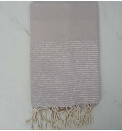 Fouta Lurex plate rose pale