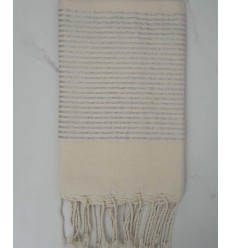 Fouta Lurex plate blanc cassé 