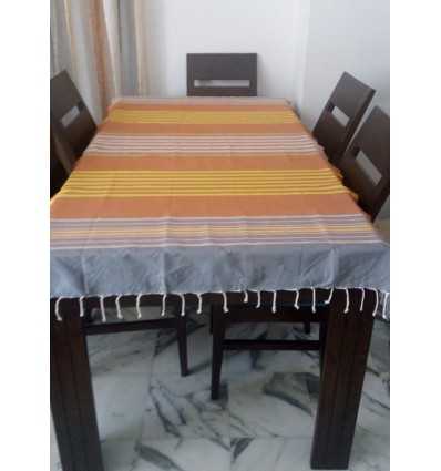 Fouta Plate aubrun et gris avec rayures 