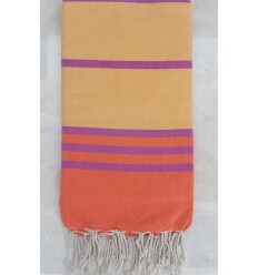 Jeté orange, jaune et mauve 