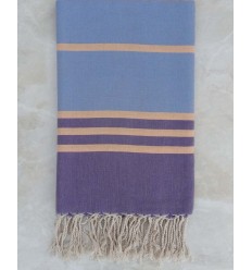 Jeté violet, bleu et capucine 