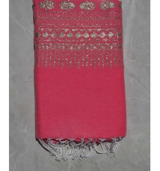 Fouta khomsa rose incarnadin 1.45m*2.4m 