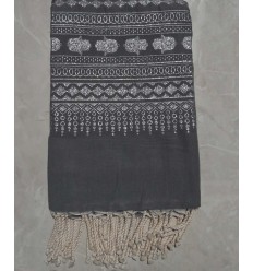 Fouta khomsa vert gris 1.35m*2.3m 