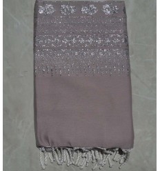 Fouta khomsa beige rosé 1.4m*2.4m 