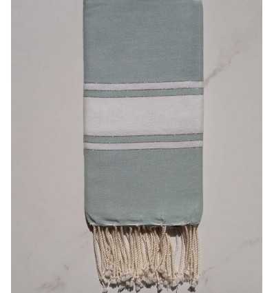 Fouta Lurex opaline bande blanche