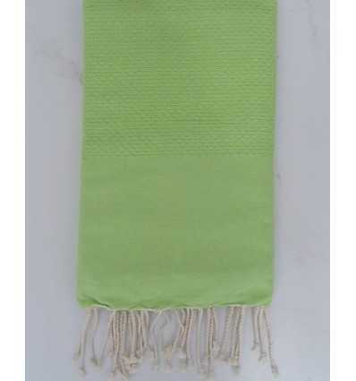 Fouta nid d'abeille unie vert prairie