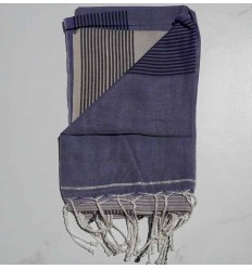 Paréo violet, écru et glycine 