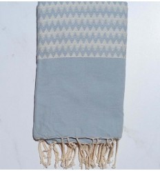Fouta zigzag bleu pale 