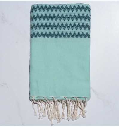 Fouta zigzag vert