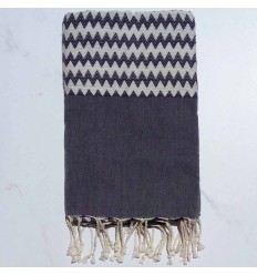 Fouta zigzag gris foncé 