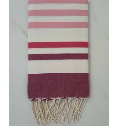 Fouta rose blanc et mauve 