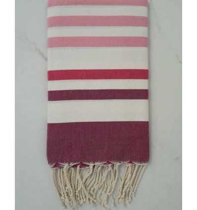 Fouta rose blanc et mauve