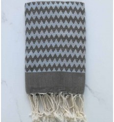 Fouta zigzag vert et bleu 