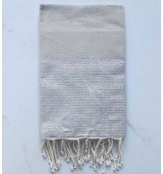 Fouta Lurex plate grège 