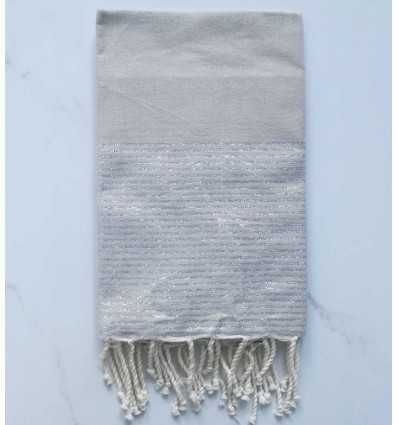 Fouta Lurex plate grège