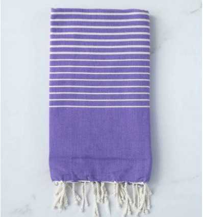 Fouta Plate améthyste avec rayures