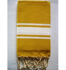 Fouta Plate jaune ocre 
