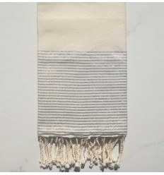 FOUTA Lurex plate blanc crème 