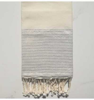 Fouta Lurex blanc crème