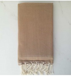 FOUTA Nid d'abeille unie double claro 