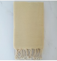 FOUTA Nid d'abeille unie jaune pale 