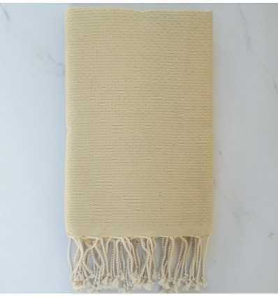 FOUTA Nid d'abeille unie jaune pale