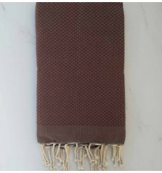 Nid d'abeille unie marron 