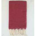 FOUTA nid d'abeille unie prune 