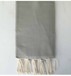 FOUTA nid d'abeille unie vert de gris 